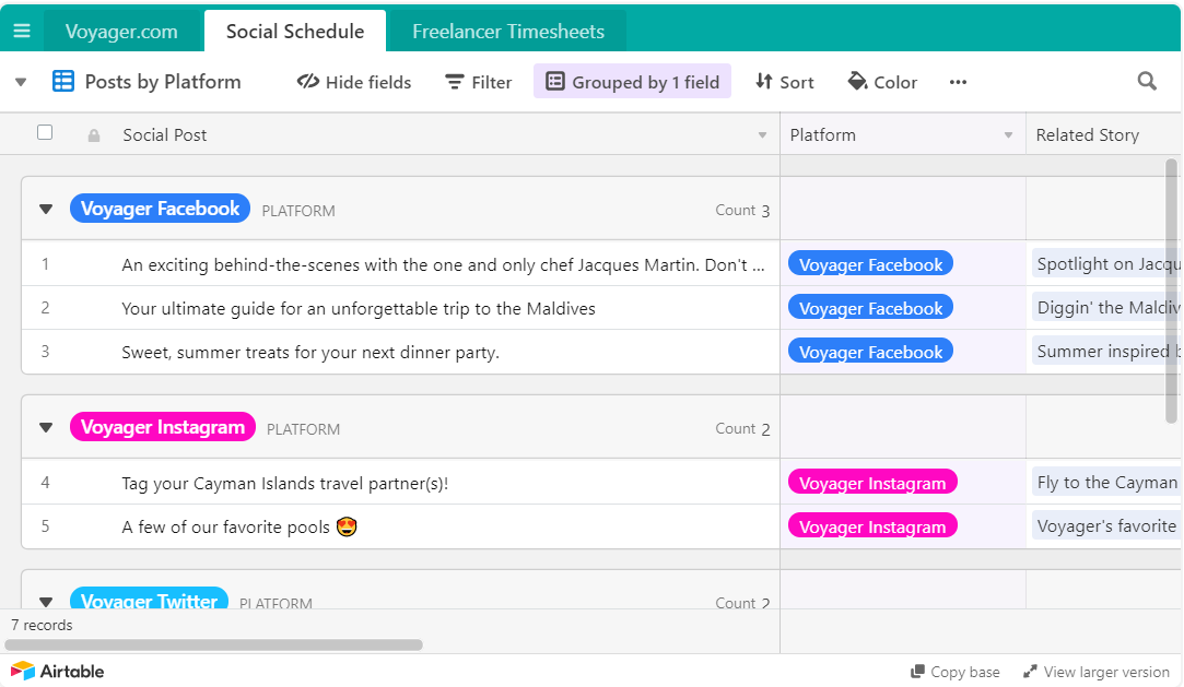Airtable's content templates are perfect for remote teams
