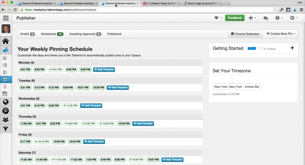 Tailwind offers optimized timing for social posts