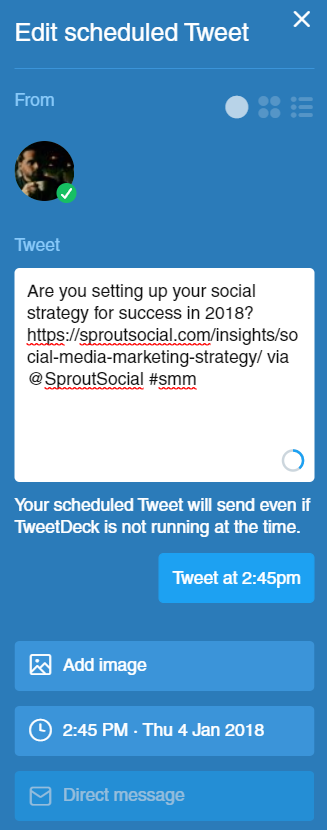Tweetdeck is a simple social scheduling option for individuals.