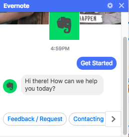 evernote facebook messenger