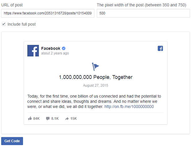 Facebook Embed Box 