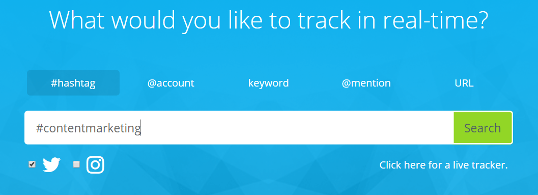 Keyhole allows you to track hashtags, keywords and specific brand mentions in real time