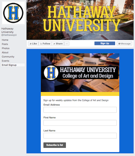 MailChimp integration allows brands to encourage email opt-in's from Facebook