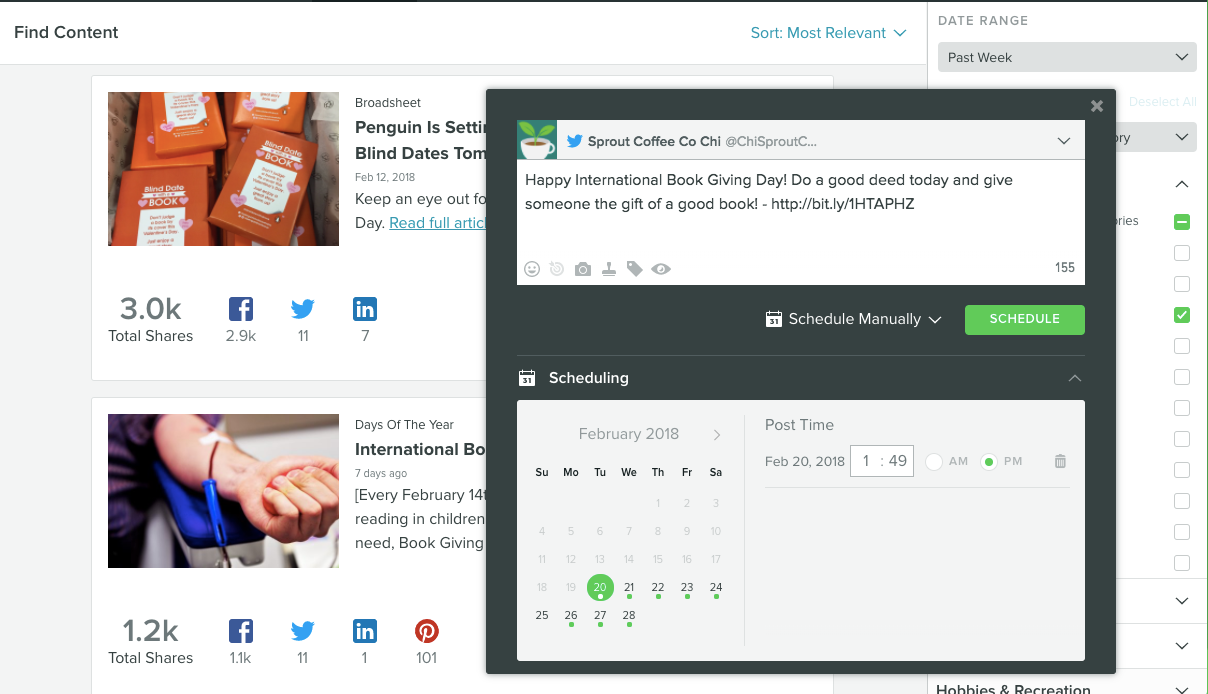 Scheduled Tweet Example