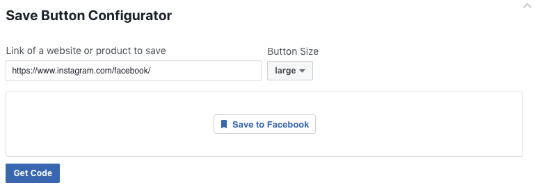 save button configurator from facebook