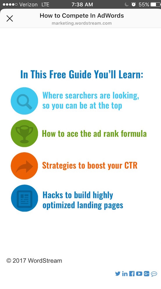 instagram conversion rate skimmable page