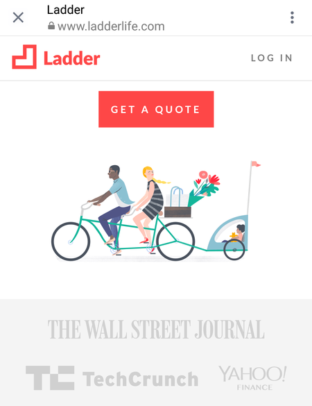ladder instagram landing page