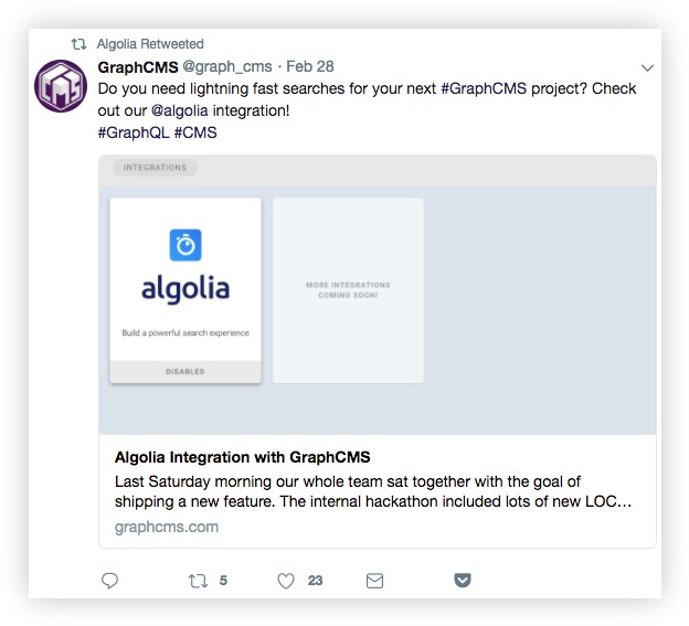 algolia brand retweet