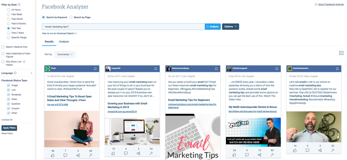 facebook analyzer buzzsumo