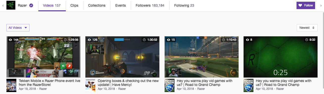 Razer Twitch Channel