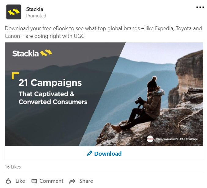 LinkedIn's sponsored content represents subtle ads that show up in your potential followers' feeds