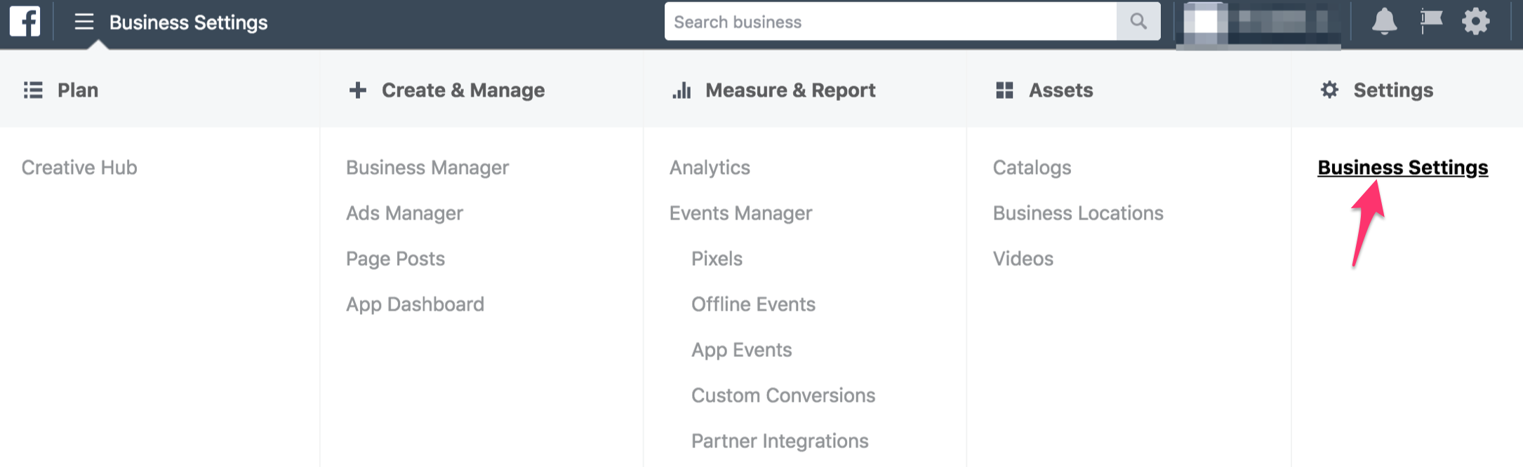 Facebook Business Settings