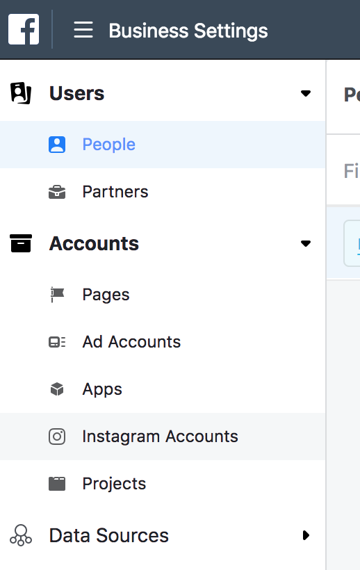 Instagram account in Facebook