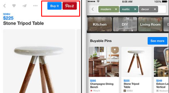 Example of a Buyable Pin on the Sobu Pinterest page