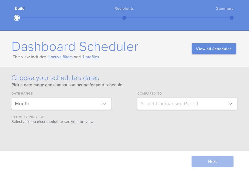 Dashboard Scheduler