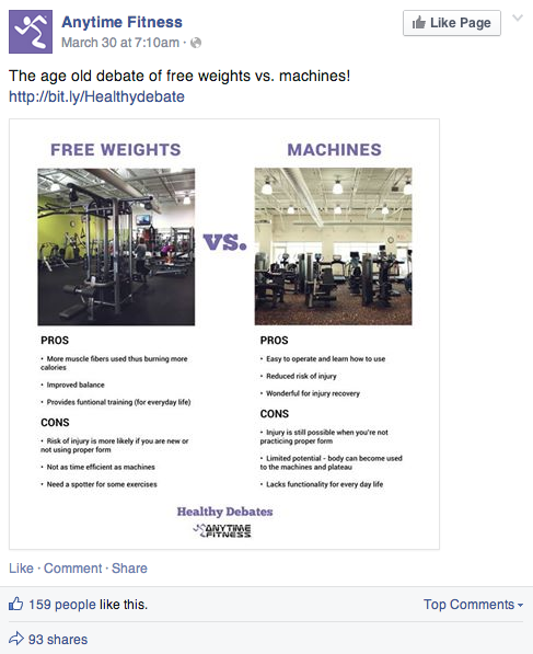 anytime fitness facebook post