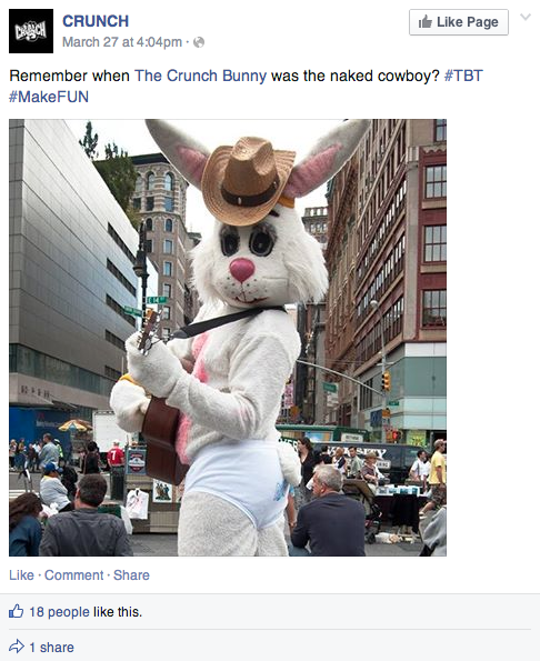 crunch gym facebook post