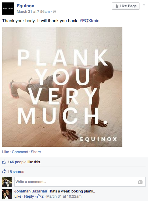 equinox facebook post