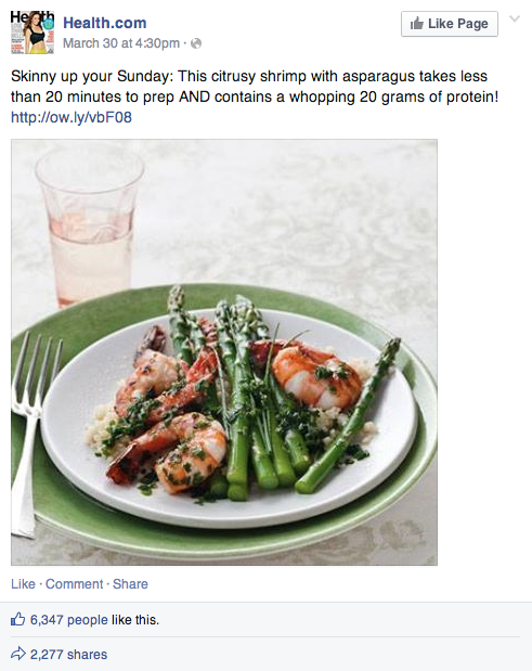 health magazine facebook post