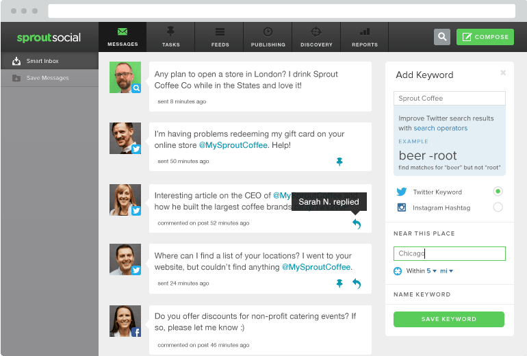 A Twitter dashboard allows brands to organize and respond to customer concerns in one place