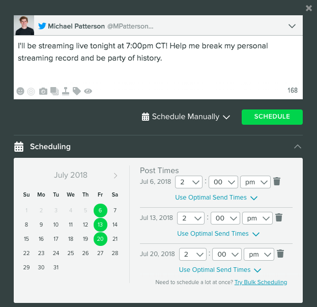 Sprout allows gamers to announce their Twitch schedules in advance