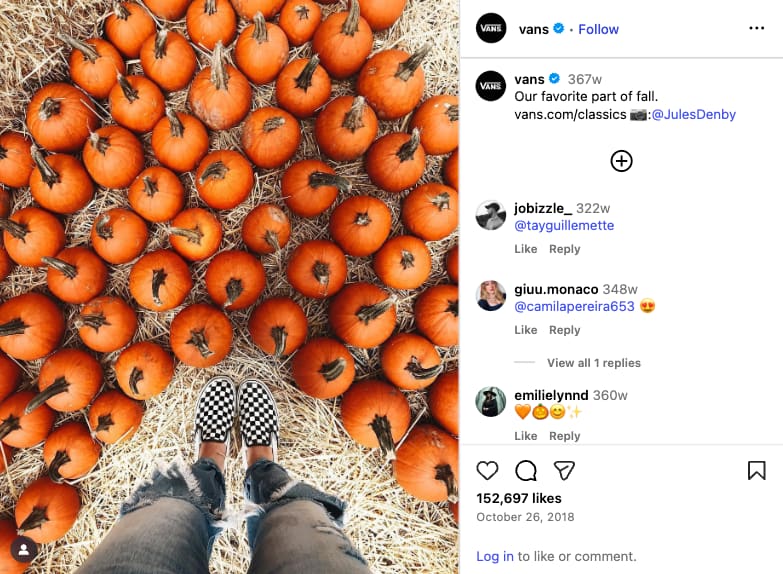 Instagram handle Vans