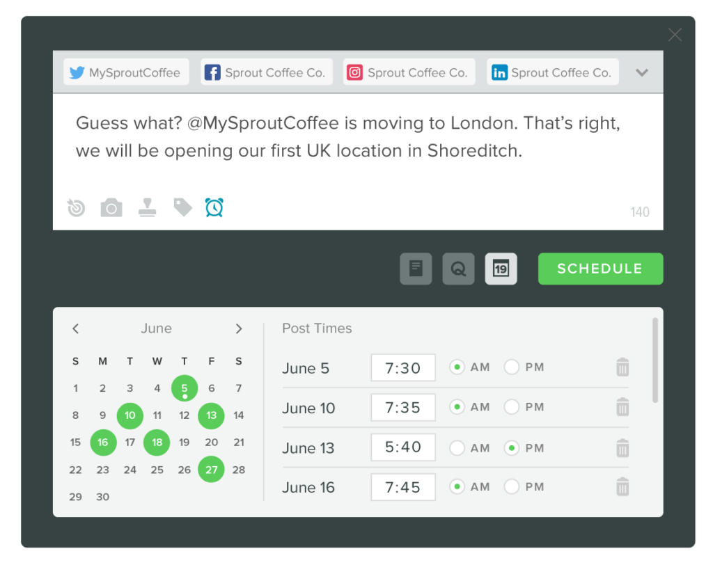 sprout scheduler