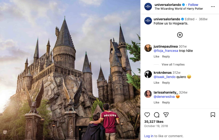 Instagram handle Universal Orlando