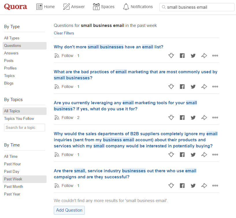 Many B2B-related queries are happening on Quora but are going unnoticed by brands