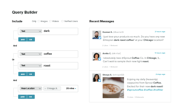 Sprout Social query builder