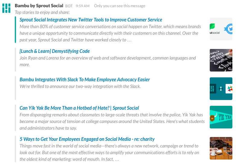bambu integrated into slack