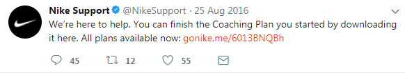 nike support tweet example