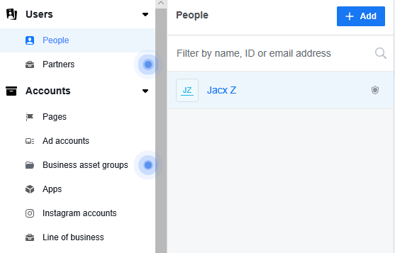 add people window facebook business manager