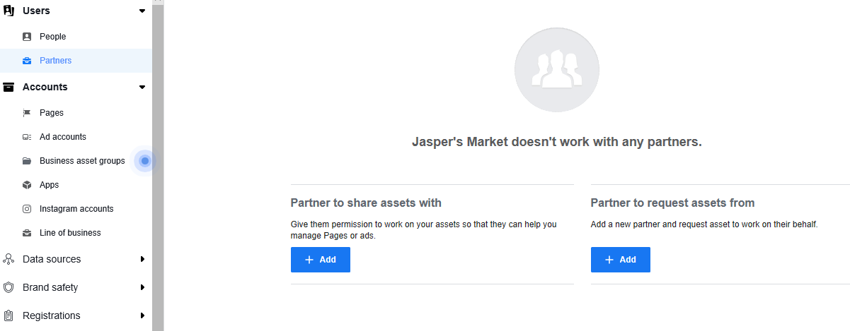 add a partner window facebook business manager