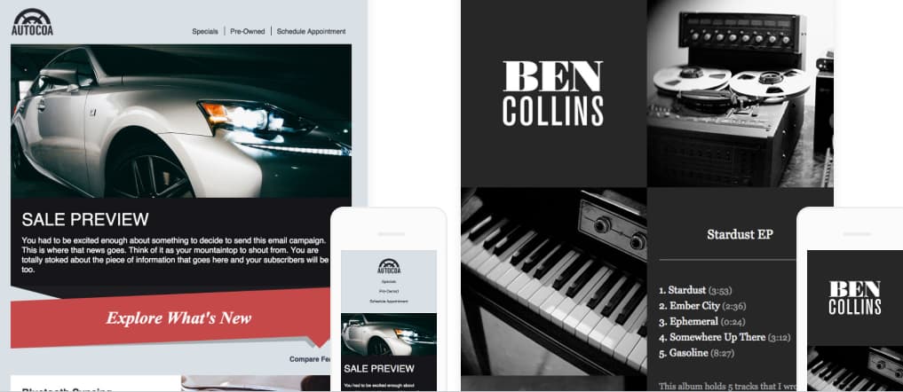 Benchmark Email responsive design templates