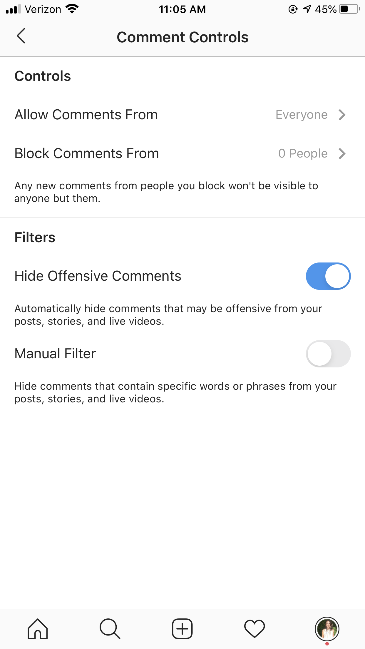 instagram live - you can control or hide comments that appear on your livestream 