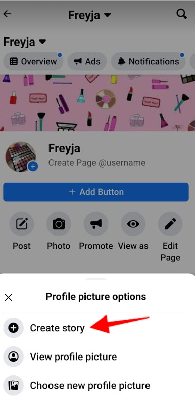 how to create a story on facebook page