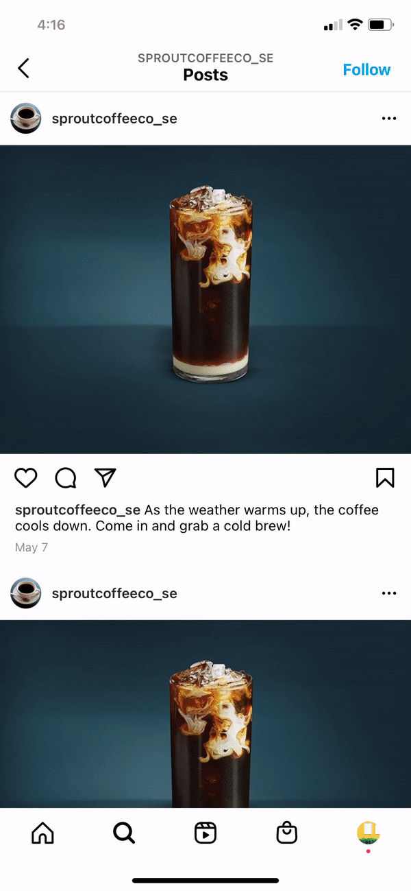 how to regram in Sprout mobile app