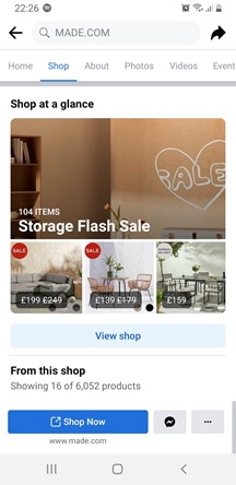 Made's alluring Facebook store captures shoppers' attention.