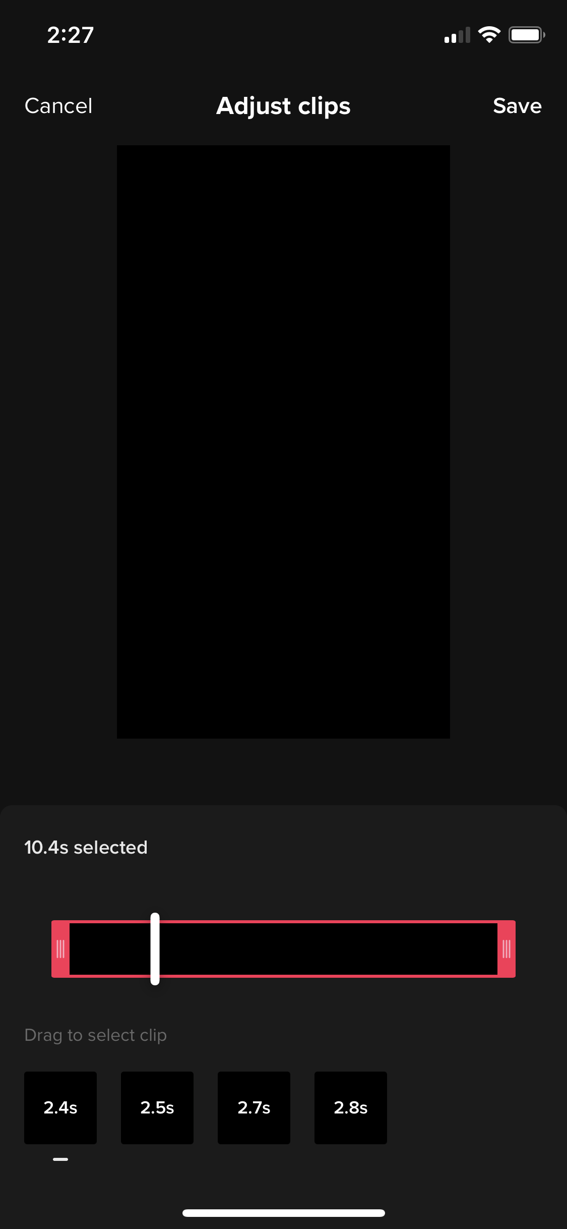 an example of how to edit tiktok videos and adjust clips