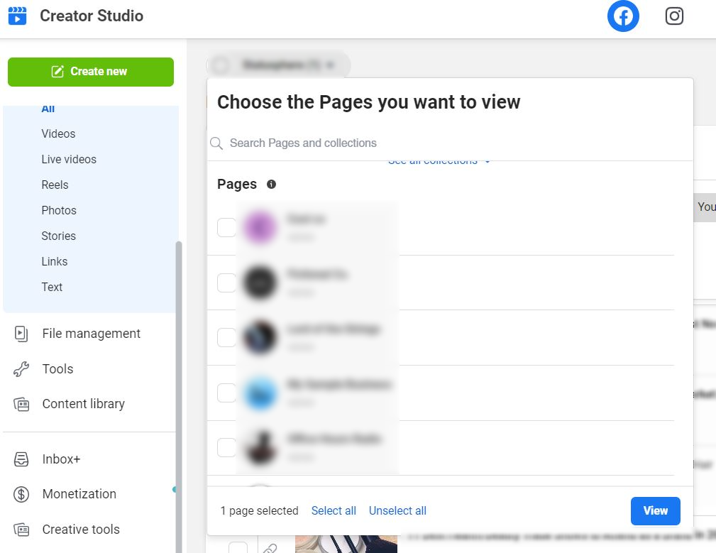 Facebook Creator Studio Page Management