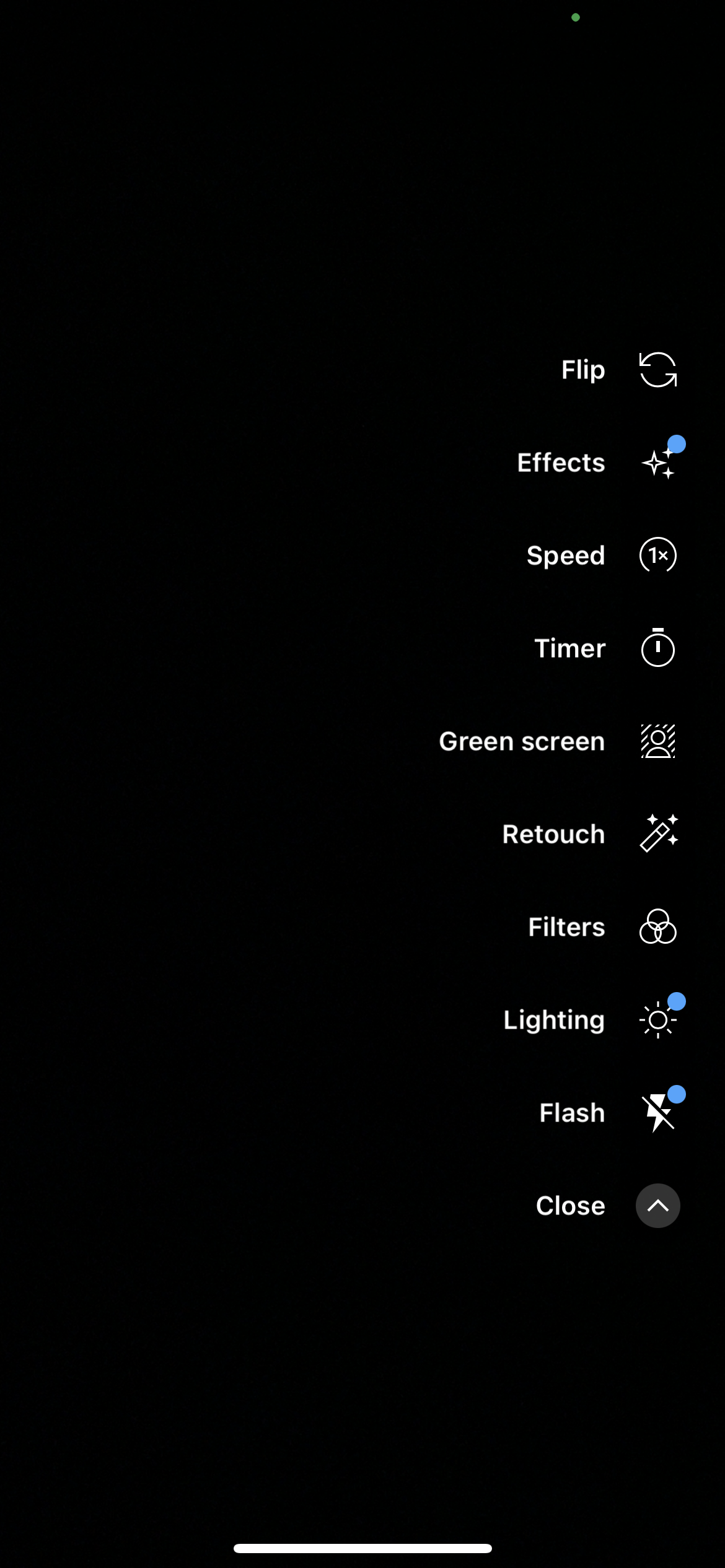 A screenshot of the editing features available in the YouTube app.