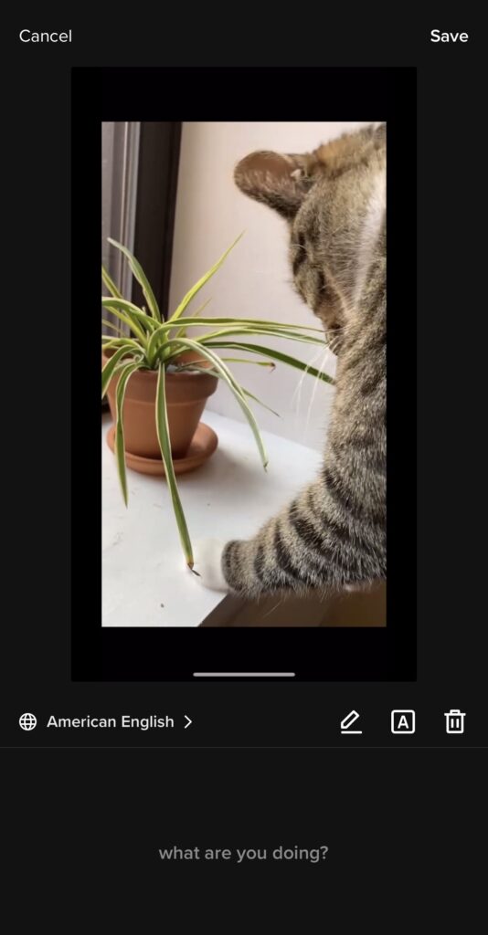 The captions editor on TikTok where you are able to edit and adjust captions for videos as you upload them.