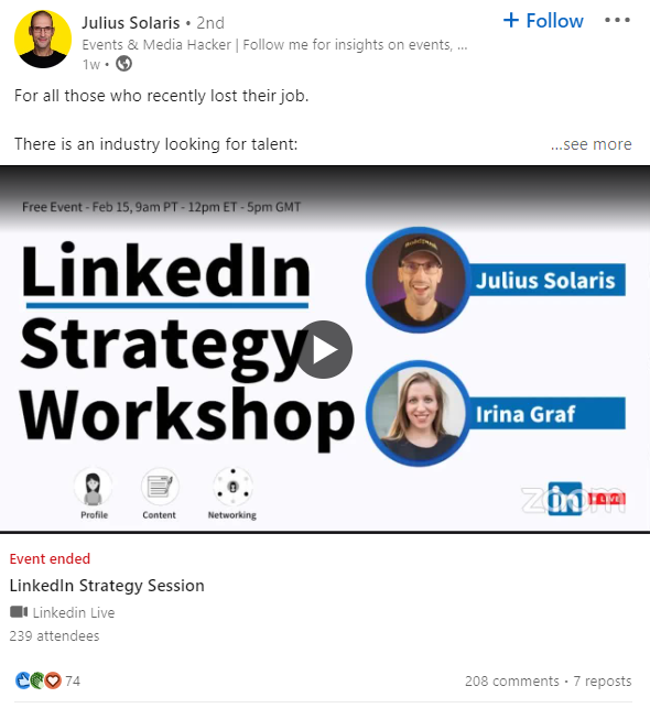 LinkedIn Live Example II - The ultimate guide to LinkedIn Live and how to use it