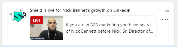 Live Notification Example - The ultimate guide to LinkedIn Live and how to use it