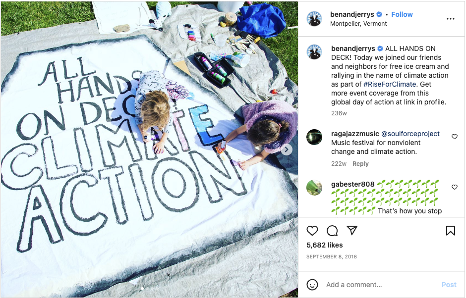 Ben and Jerrys Instagram Screenshot