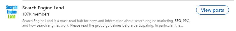 LinkedIn Groups - Search Engine Land Group Blurb