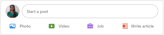 Linkedin start a post feature
