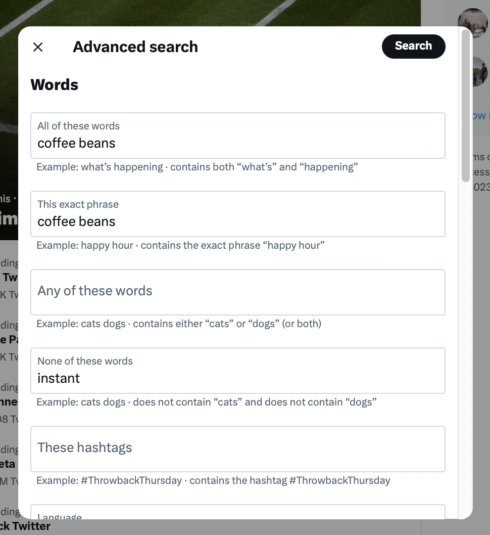 advanced search words - How to use Twitter advanced search to get more leads for your brand