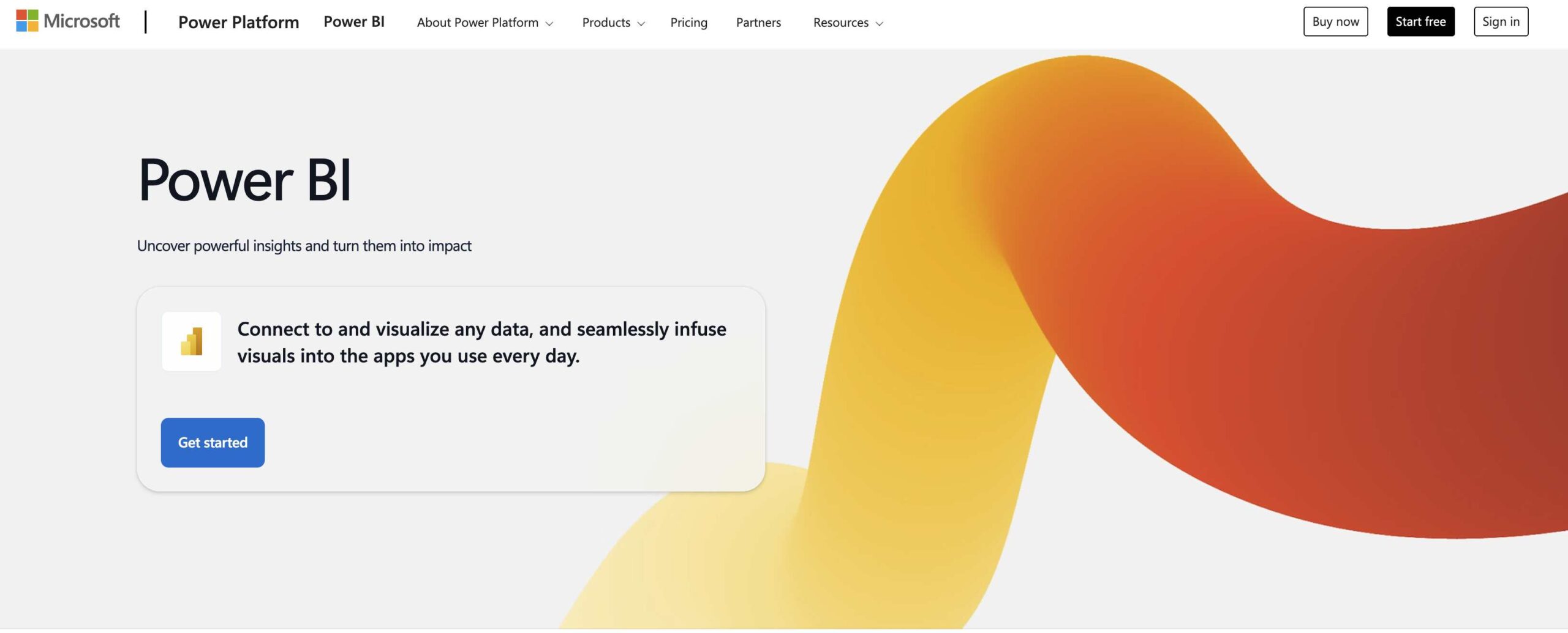 Microsoft Power BI Analytics Tool Homepage